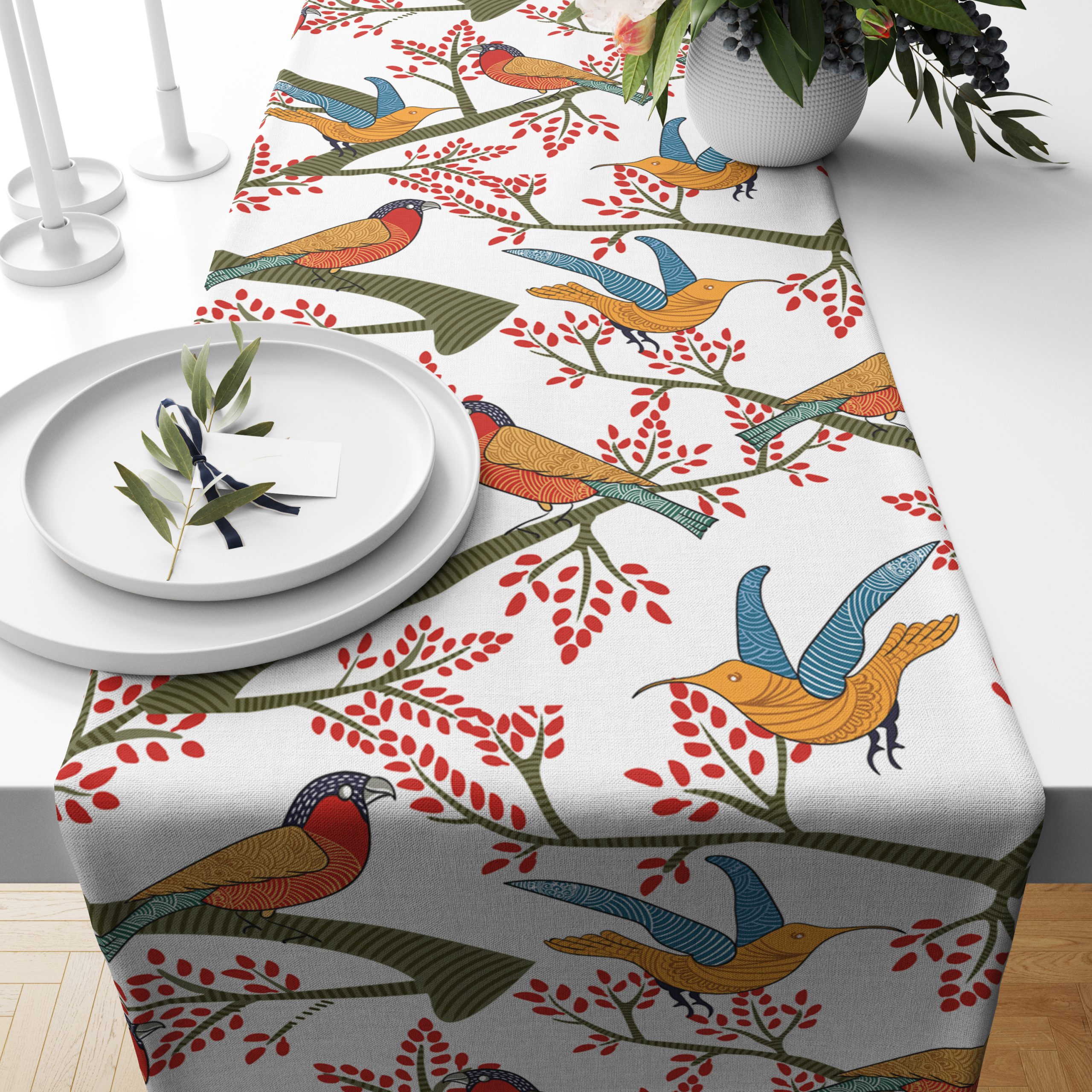 Bird Of Paradise| Table Linen/ Kitchen Linen| Table Runner| Premium Quality