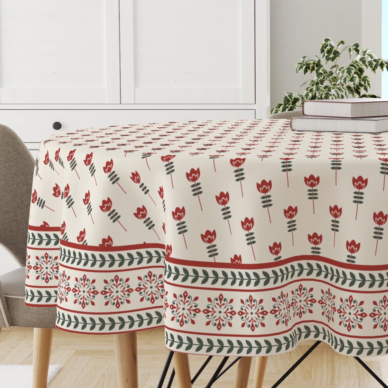 Floral Petal | Premium Quality | Table Cloth/ Table Linen | Kitchen Linen