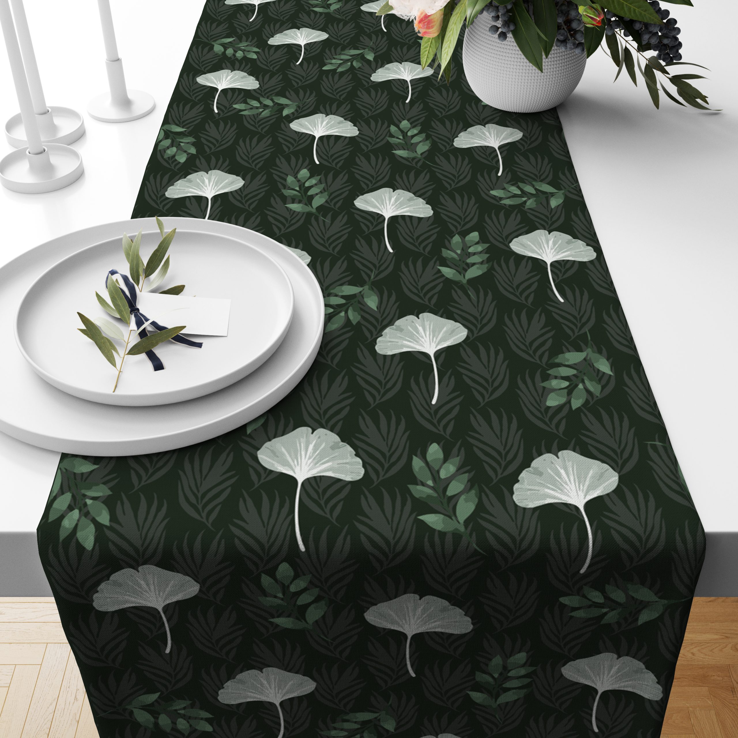 Tropical Green| Table Runner| Premium Quality| Table Linen| Kitchen Linen