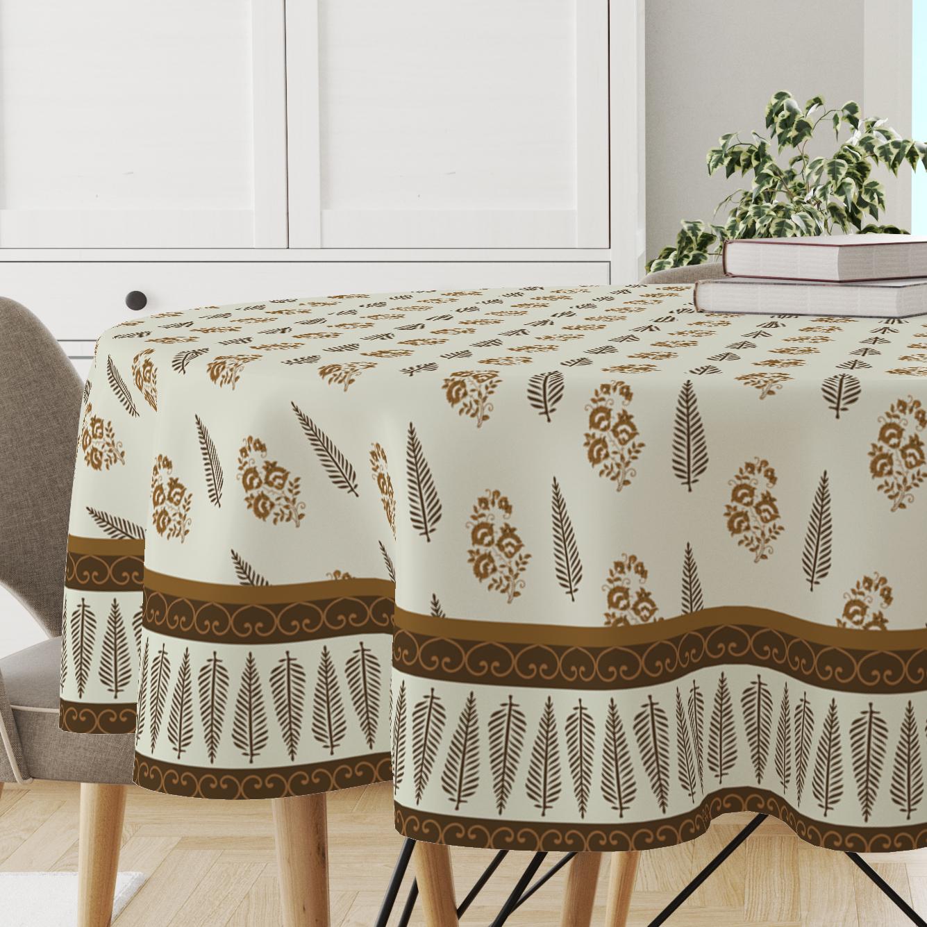 Brown Block | Premium Quality | Table Cloth/ Table Linen | Kitchen Linen