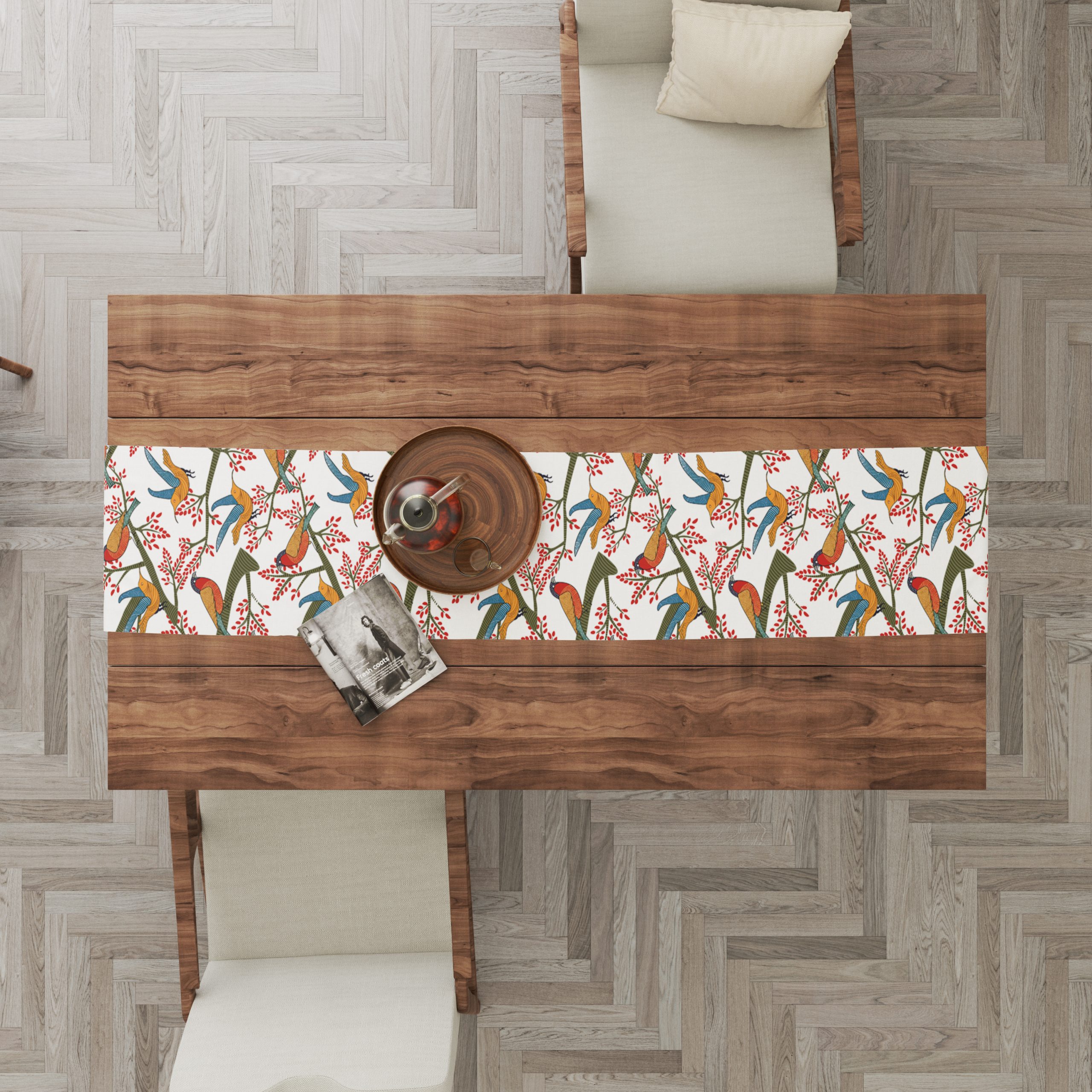 Bird Of Paradise| Table Linen/ Kitchen Linen| Table Runner| Premium Quality - Image 3