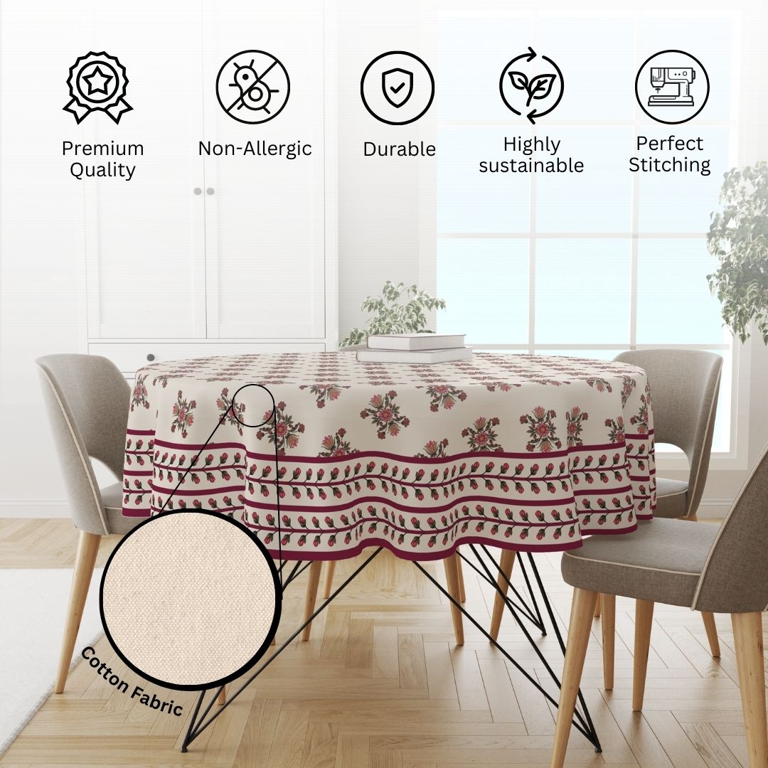 Maroon Block | Premium Quality | Table Cloth/ Table Linen | Kitchen Linen - Image 4