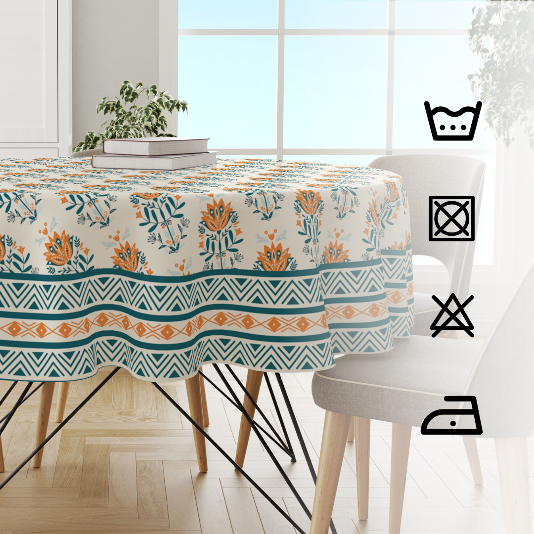 Blue Block| Premium Quality | Table Cloth/ Table Linen | Kitchen Linen - Image 5