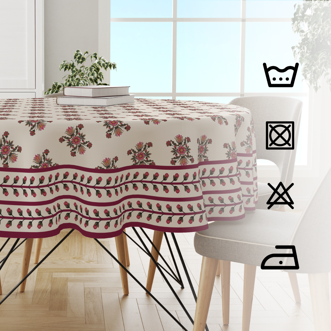 Maroon Block | Premium Quality | Table Cloth/ Table Linen | Kitchen Linen - Image 5