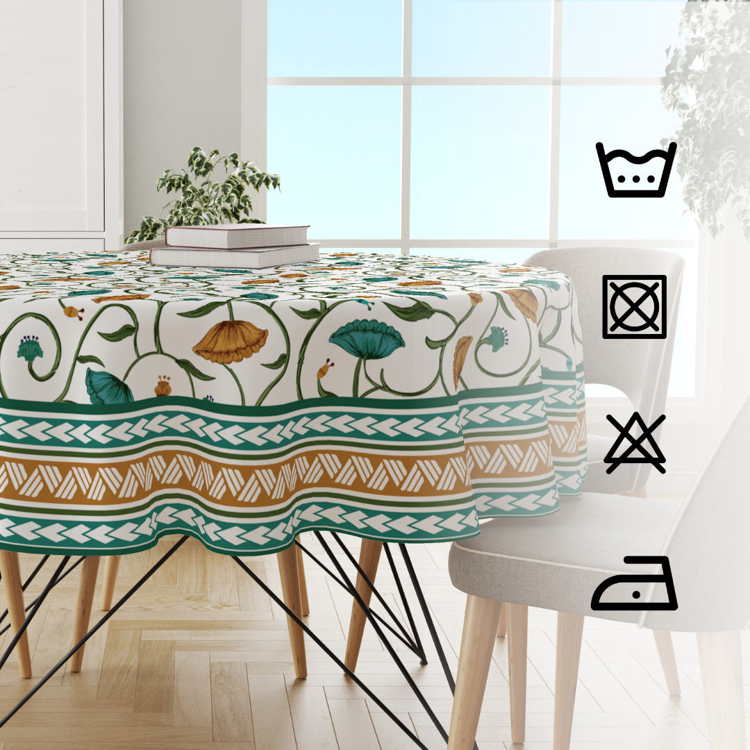Lotus Green | Premium Quality | Table Cloth/ Table Linen | Kitchen Linen - Image 5