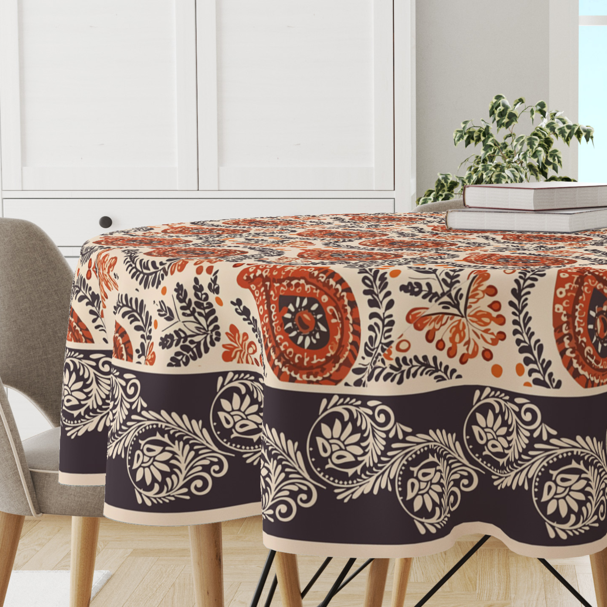 Brown Block | Premium Quality | Table Cloth/ Table Linen | Kitchen Linen