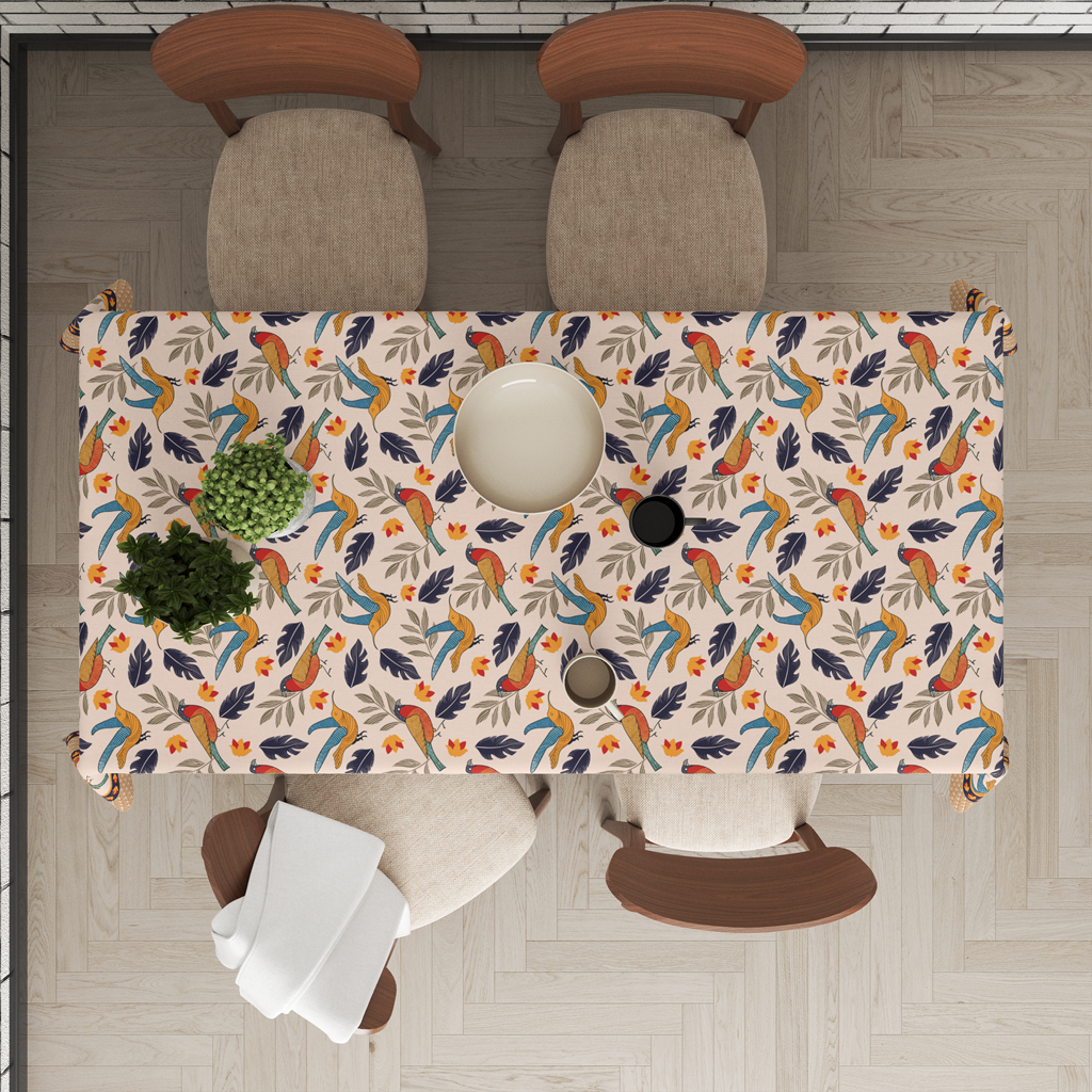 Chirpy Bird | Premium Quality | Table Cloth | Dining Table Cloth - Image 3