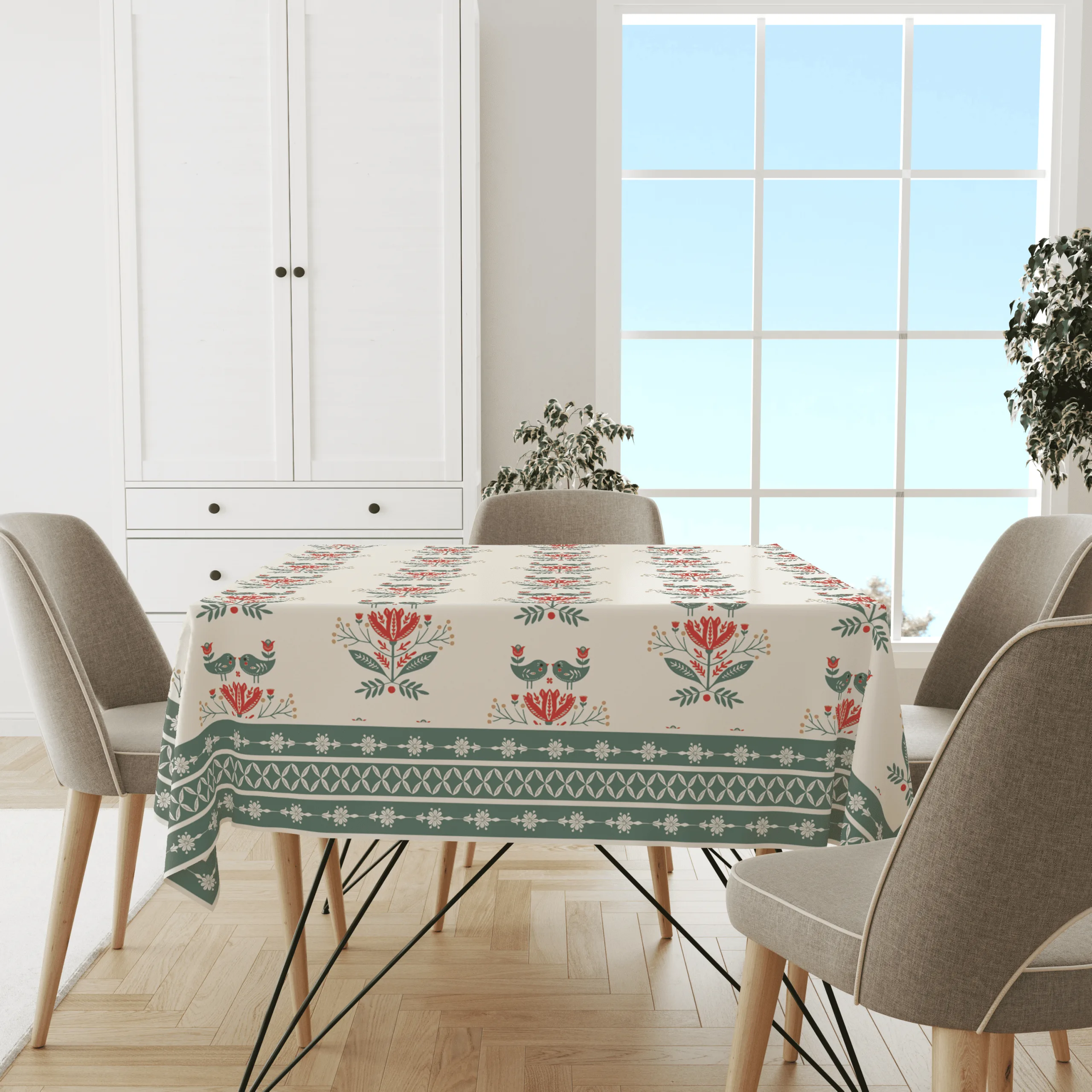 Birds Minimal | Premium Quality | Table Cloth | Dining Table Cloth - Image 2