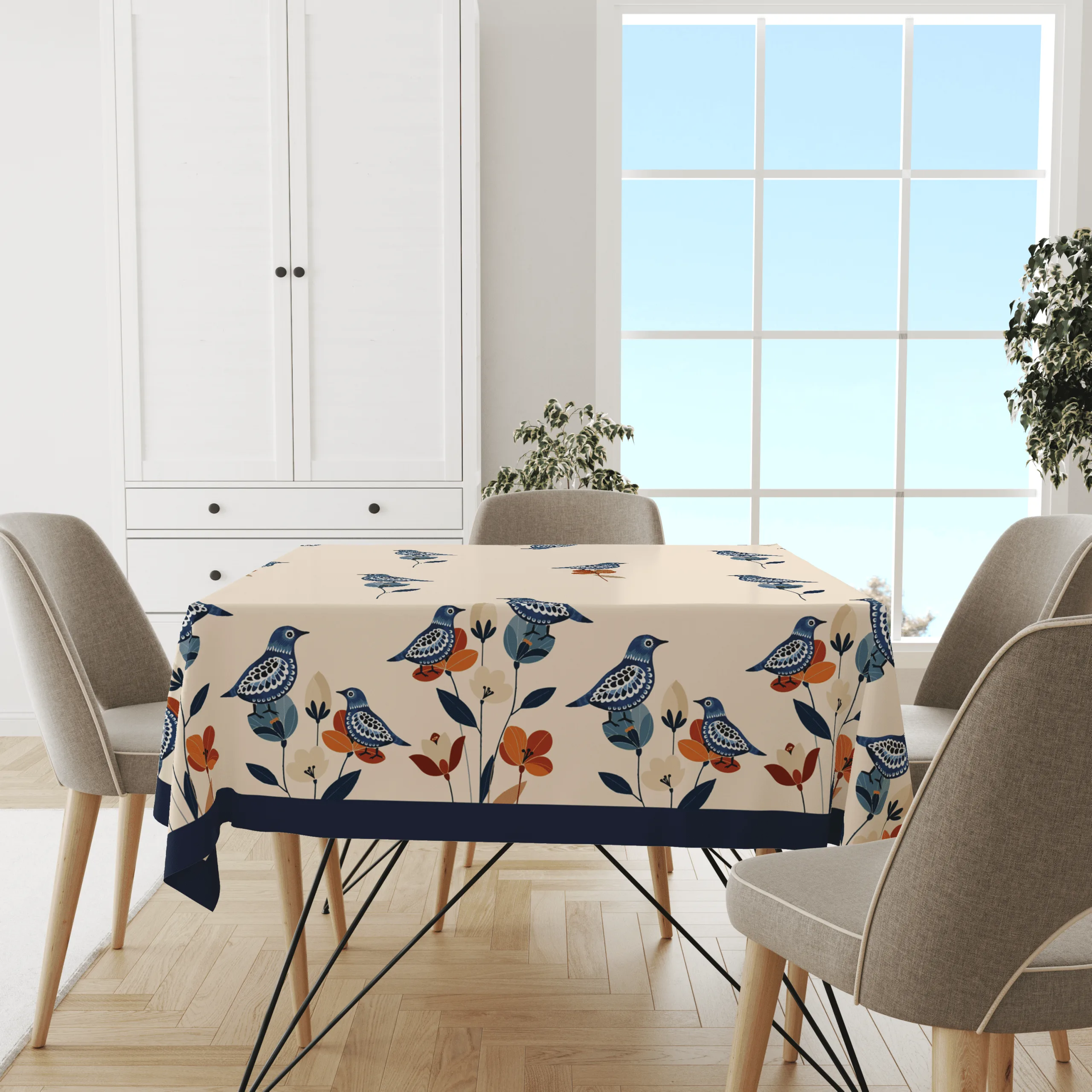 Floral Birdy | Premium Quality | Table Cloth | Dining Table Cloth - Image 2