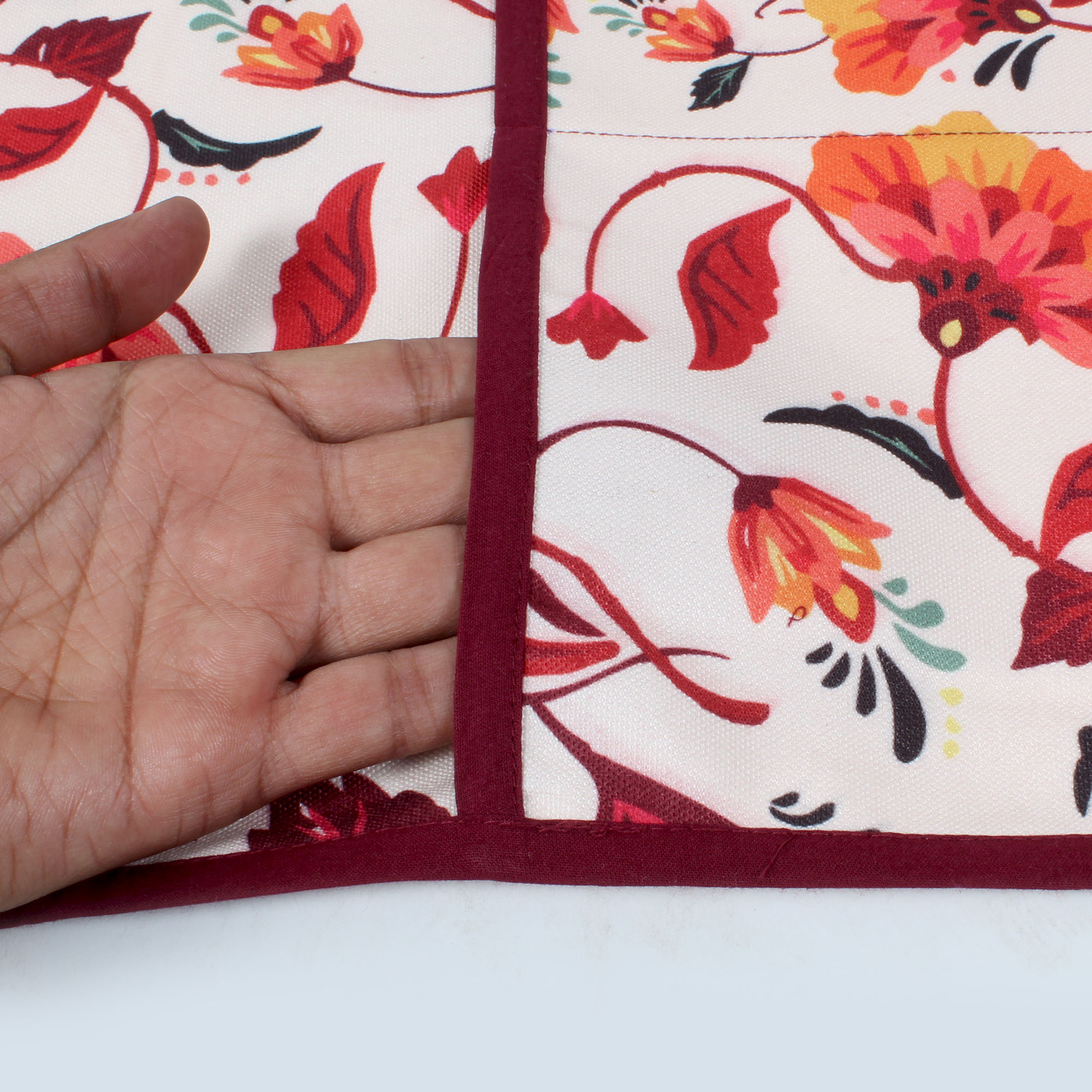 Orange Floral | Premium Quality | Fridge Cover | Fridge Protecter - Image 8