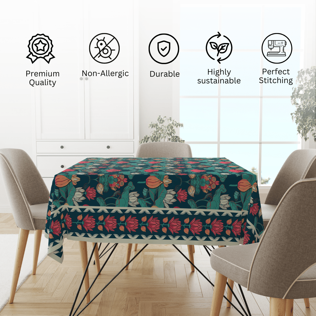 Pichwai Lotus | Premium Quality | Table Cloth | Dining Table Cloth - Image 7