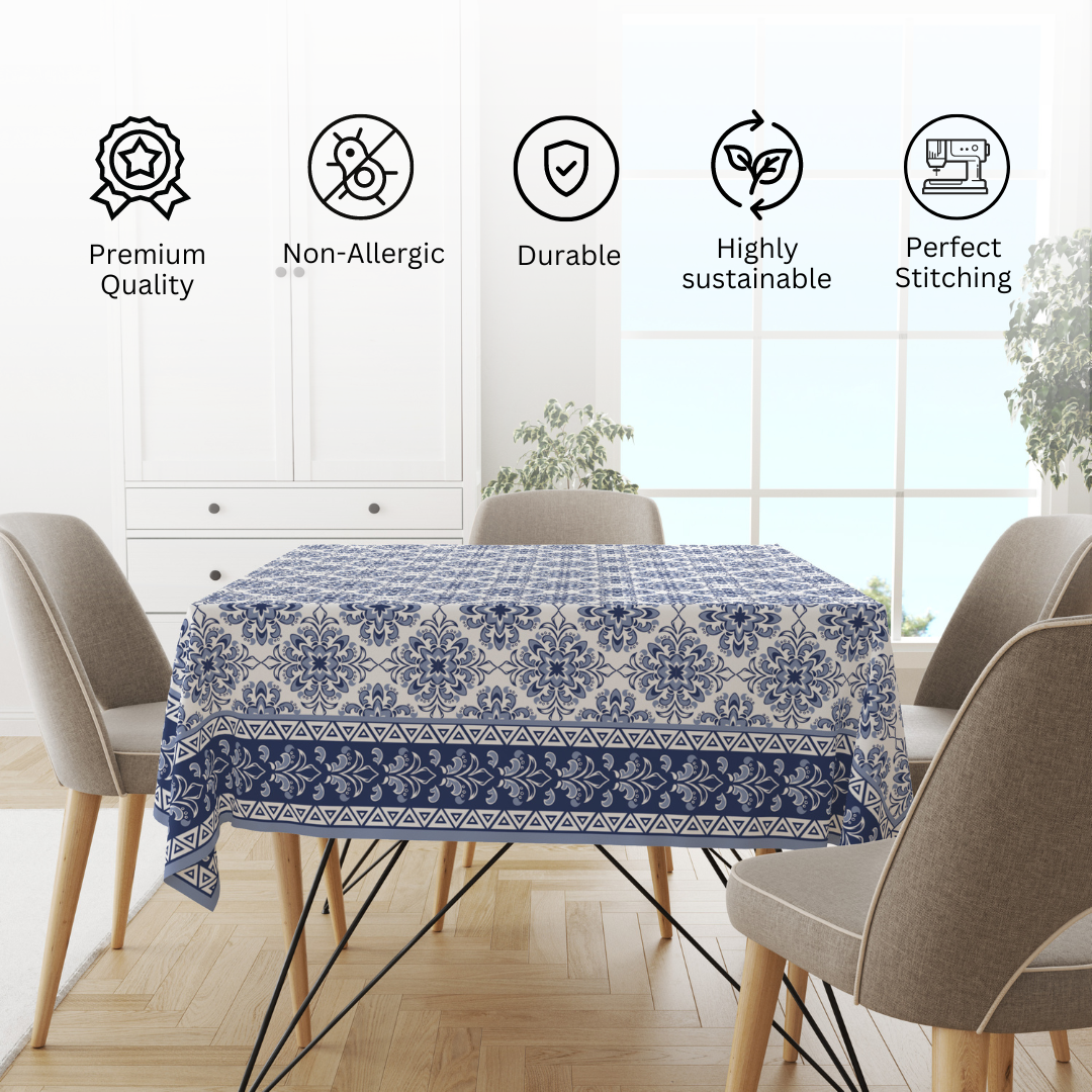 Turkish Blue| Premium Quality | Table Cloth | Dining Table Cloth - Image 7