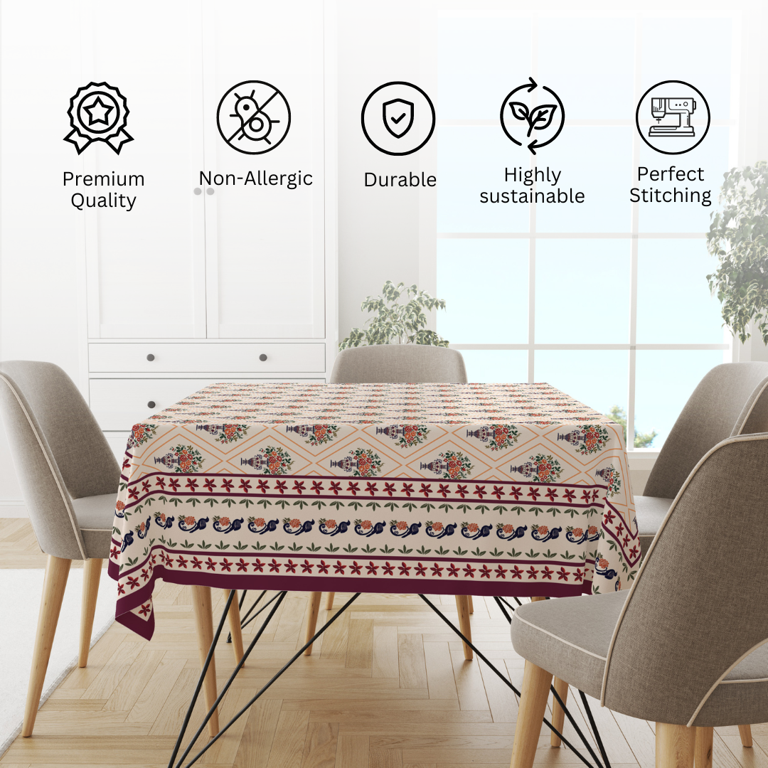 Maroon Block | Premium Quality | Table Cloth | Dining Table Cloth - Image 5