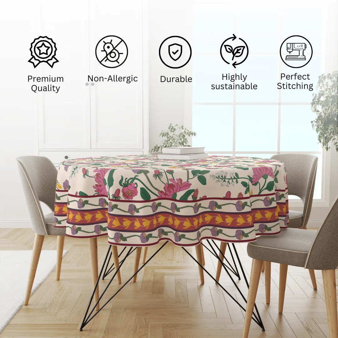 Pink Floral | Premium Quality | Table Cloth/ Table Linen | Kitchen Linen - Image 4