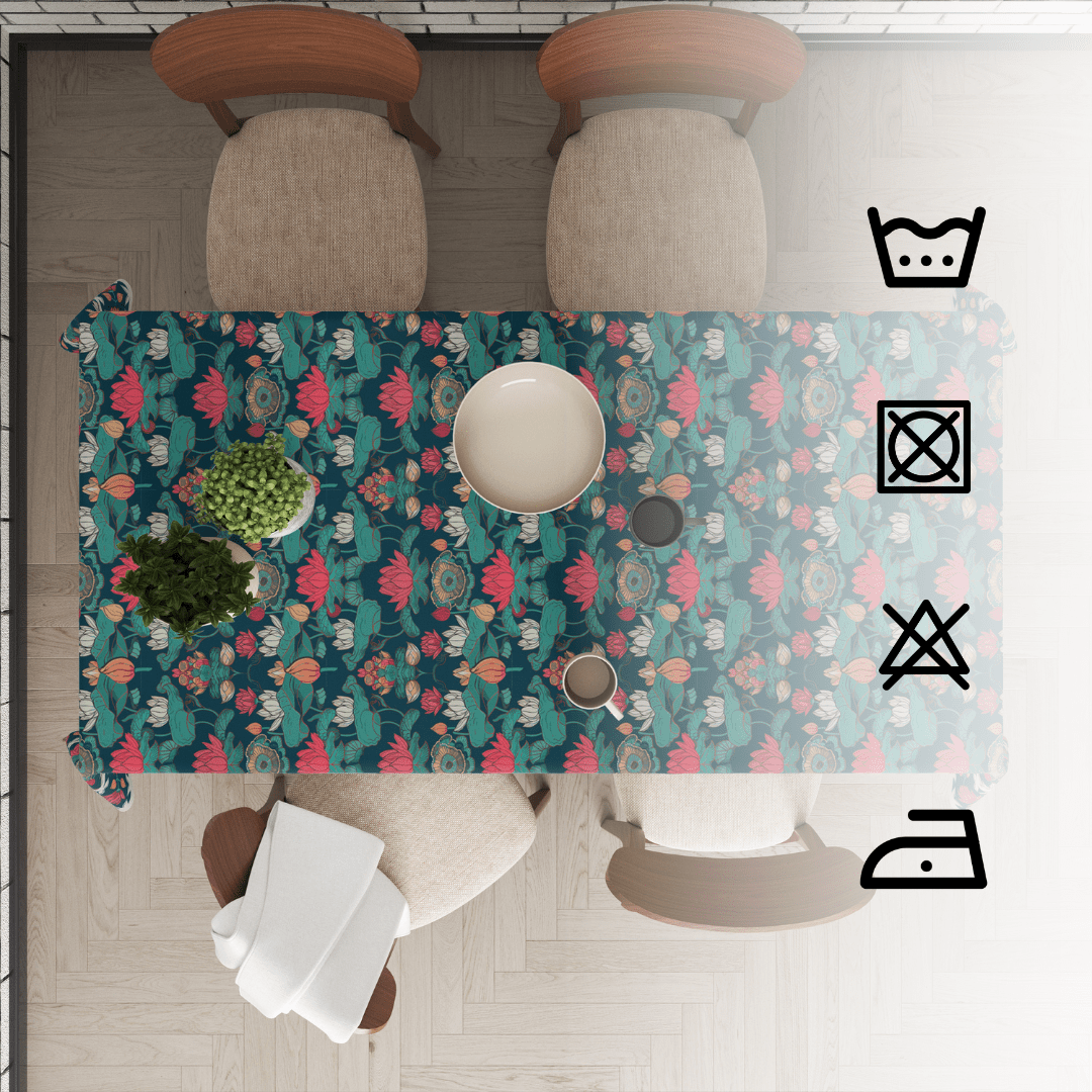 Pichwai Lotus | Premium Quality | Table Cloth | Dining Table Cloth - Image 6