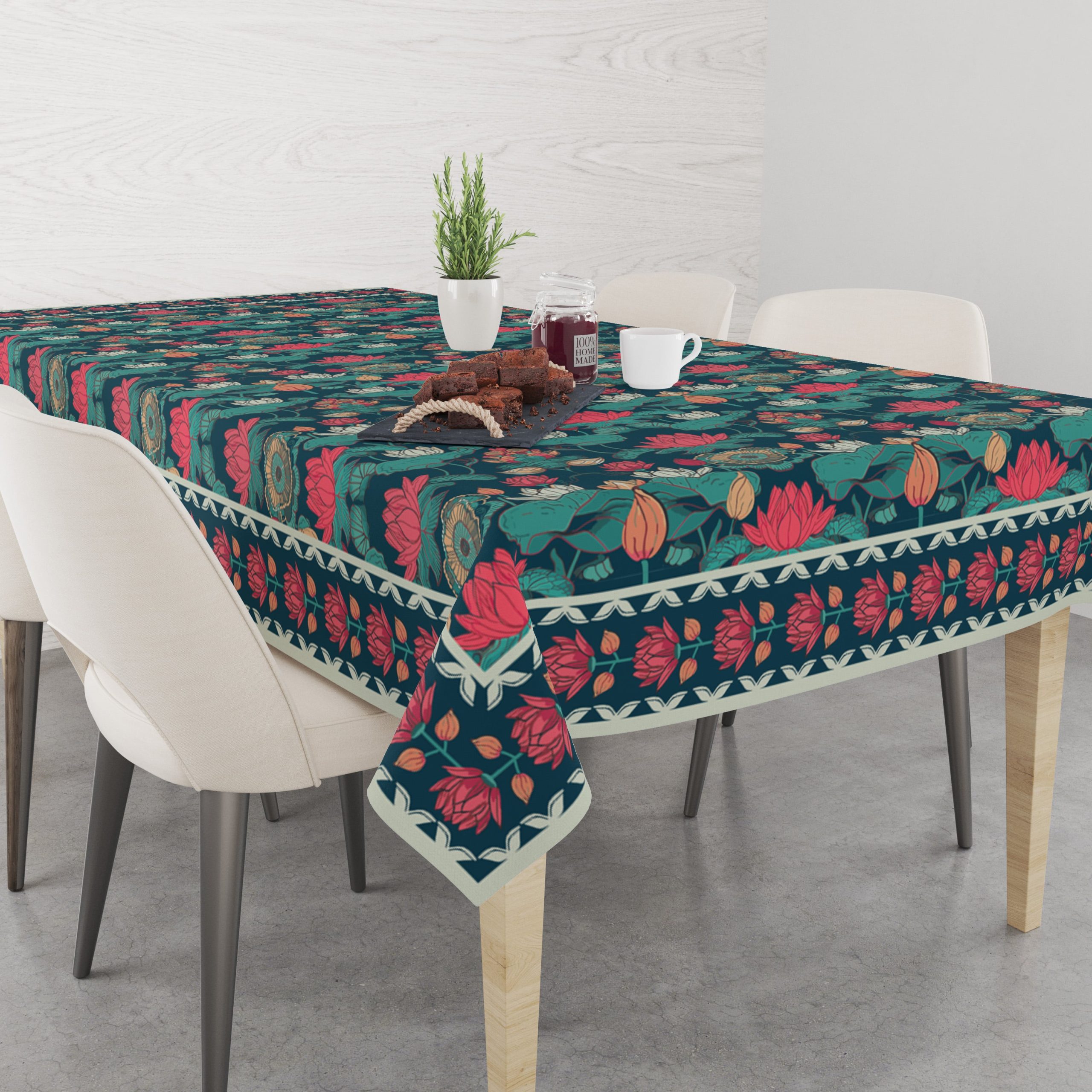 Pichwai Lotus | Premium Quality | Table Cloth | Dining Table Cloth - Image 5