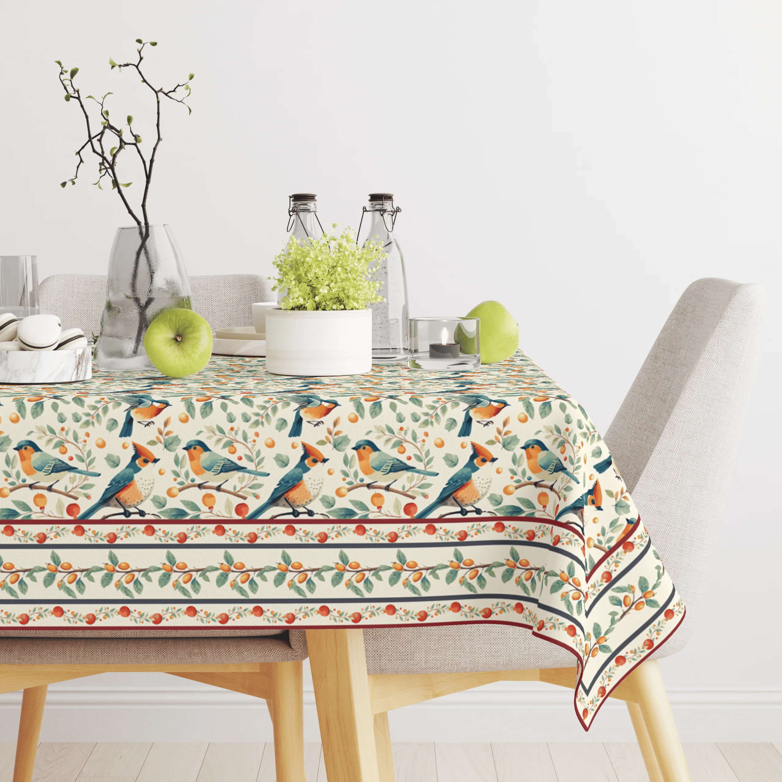 Bird in Nest | Premium Quality | Table Cloth | Dining Table Cloth