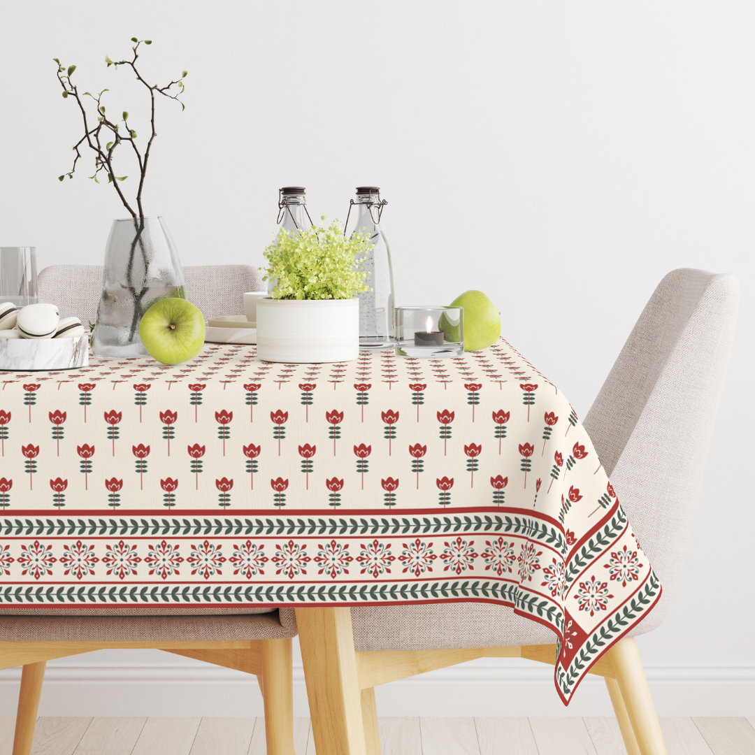 Floral Petal| Premium Quality | Table Cloth | Dining Table Cloth