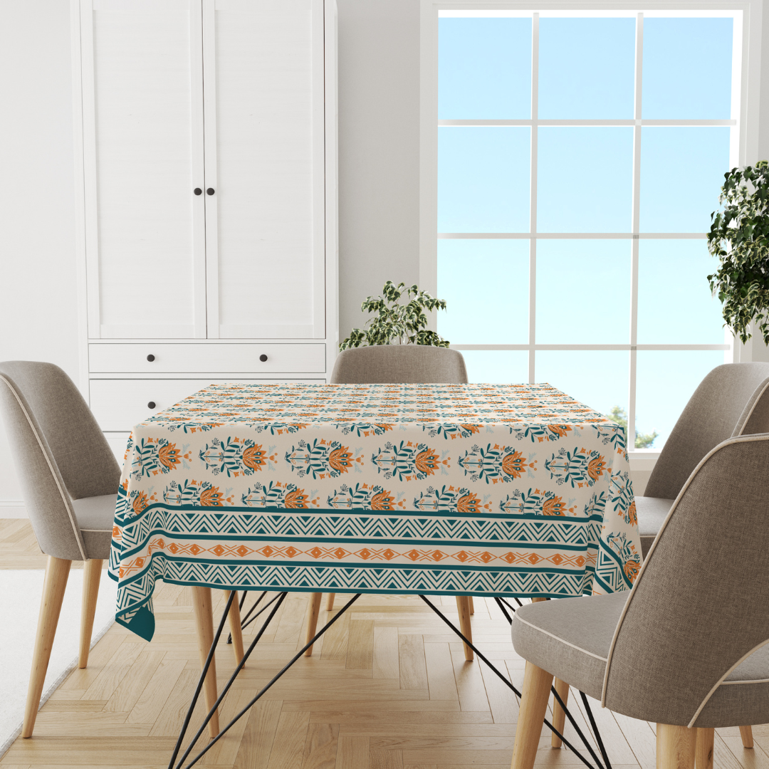 Blue Block | Premium Quality | Table Cloth | Dining Table Cloth - Image 2