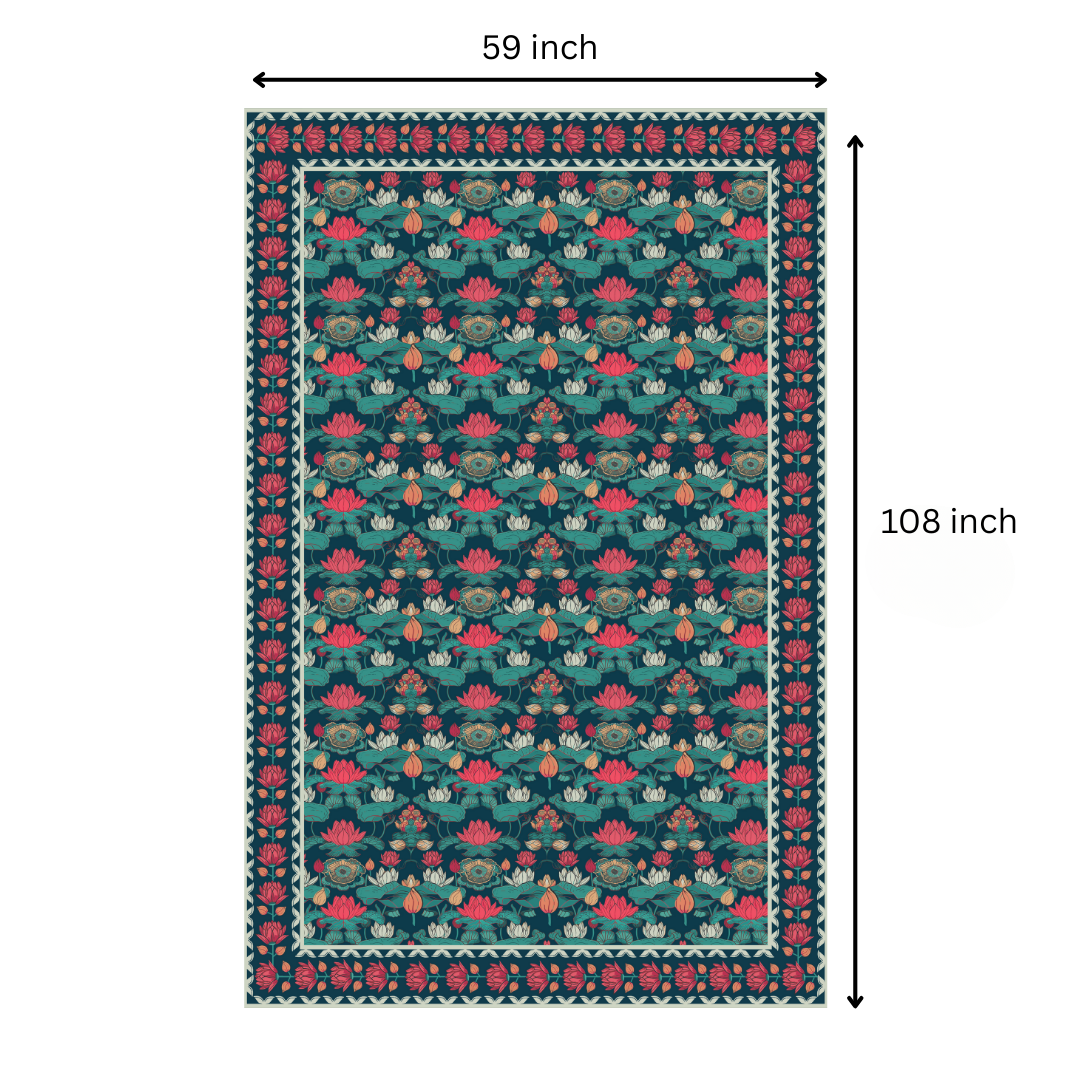 Pichwai Lotus | Premium Quality | Table Cloth | Dining Table Cloth - Image 9