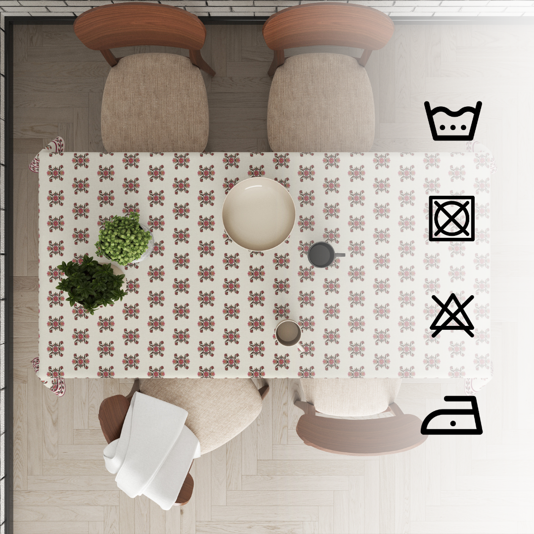 Maroon Block| Premium Quality | Table Cloth | Dining Table Cloth - Image 4