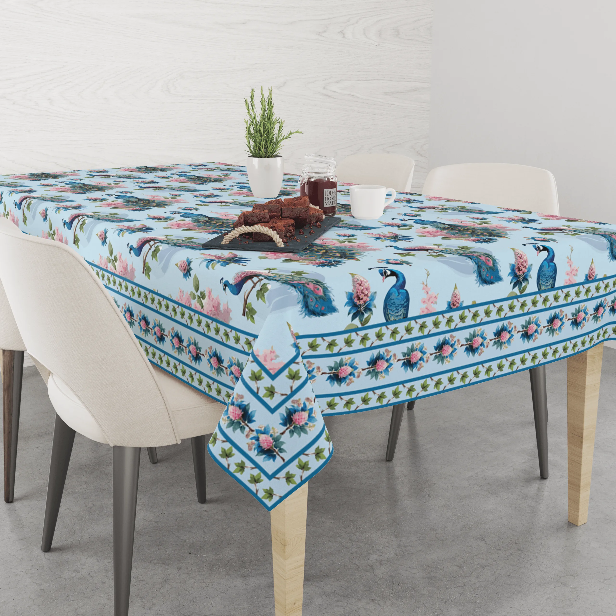 Peacock | Premium Quality | Table Cloth | 6 seater Dining Table Cloth - Image 2