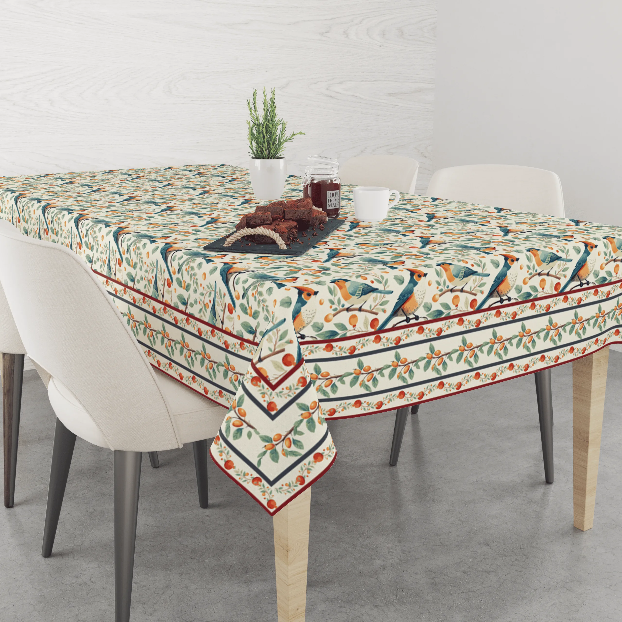 Bird in Nest | Premium Quality | Table Cloth | Dining Table Cloth - Image 4