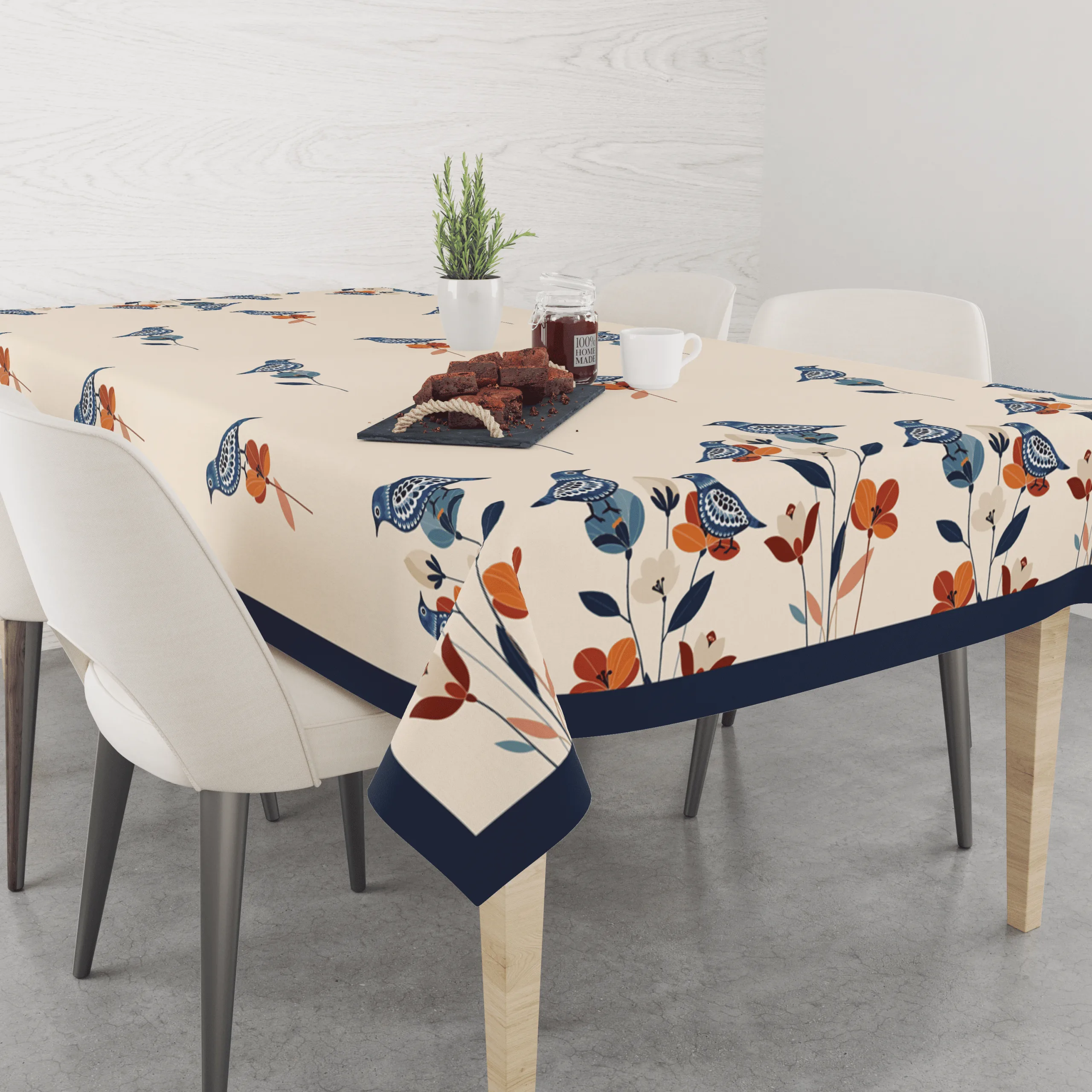Floral Birdy | Premium Quality | Table Cloth | Dining Table Cloth - Image 4