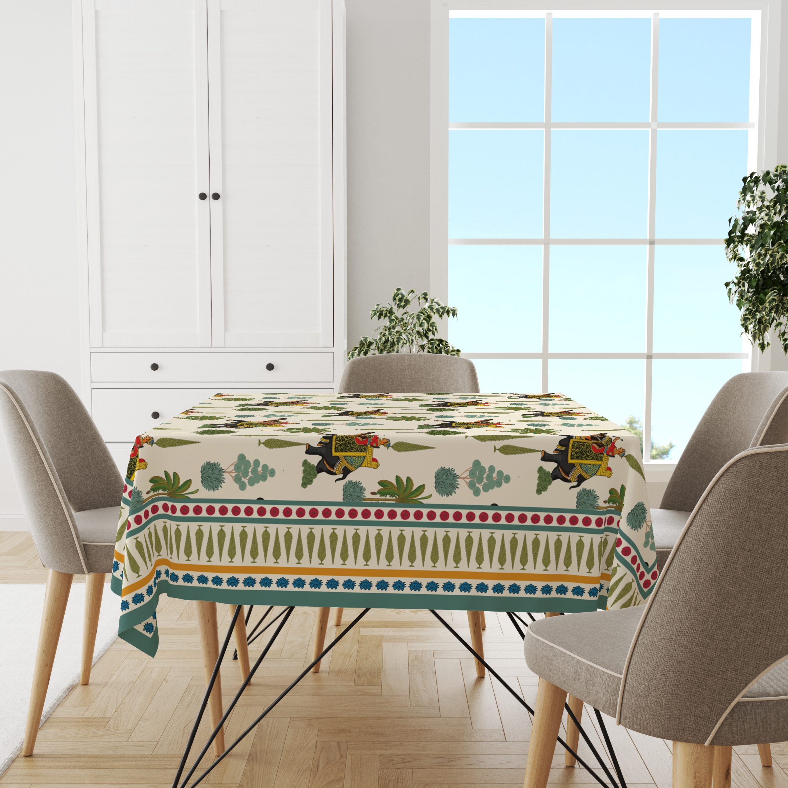 Royal Elephant | Premium Quality | Table Cloth | Dining Table Cloth - Image 3