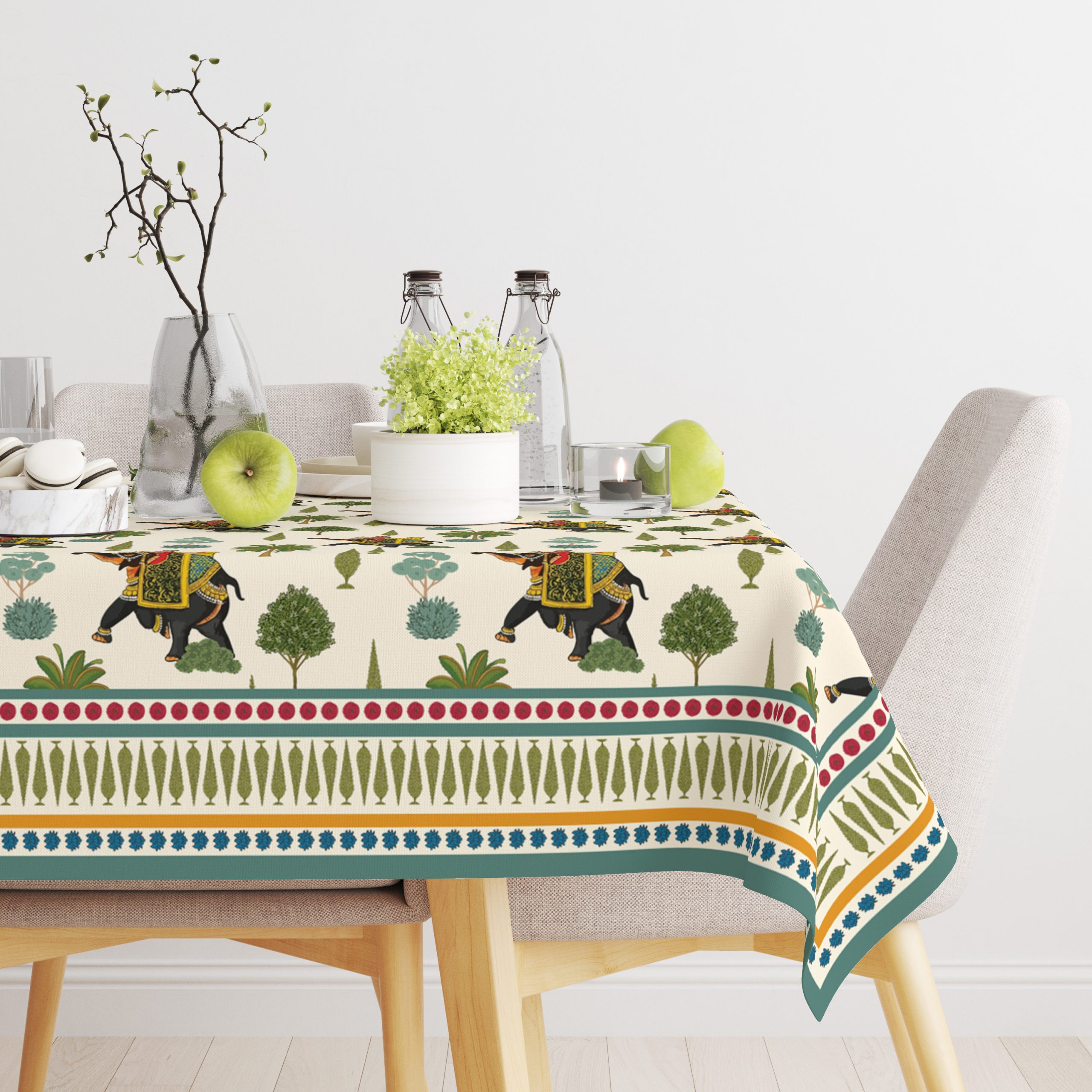 Royal Elephant | Premium Quality | Table Cloth | Dining Table Cloth