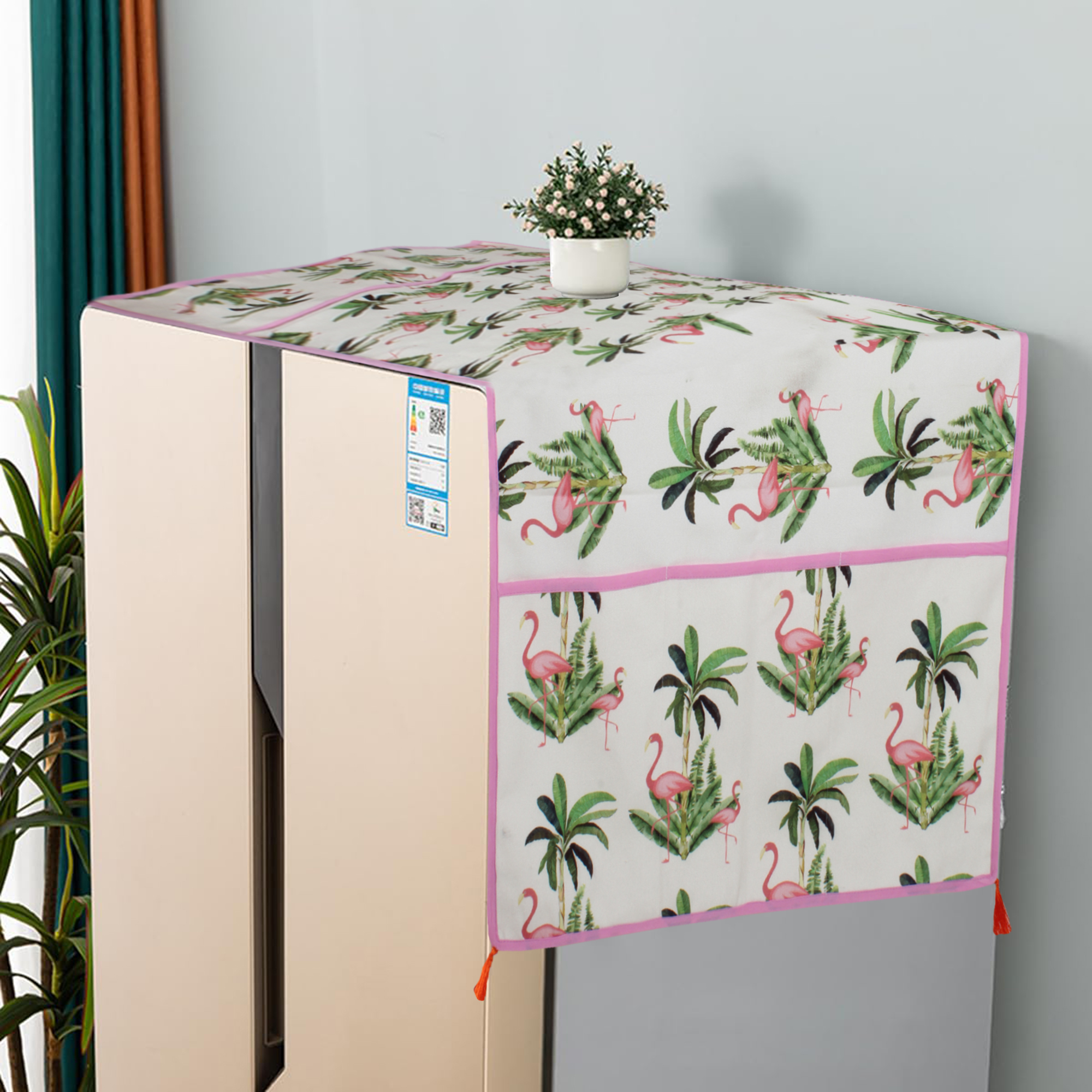 Flamingo| Premium Quality | Fridge Cover | Fridge Protecter