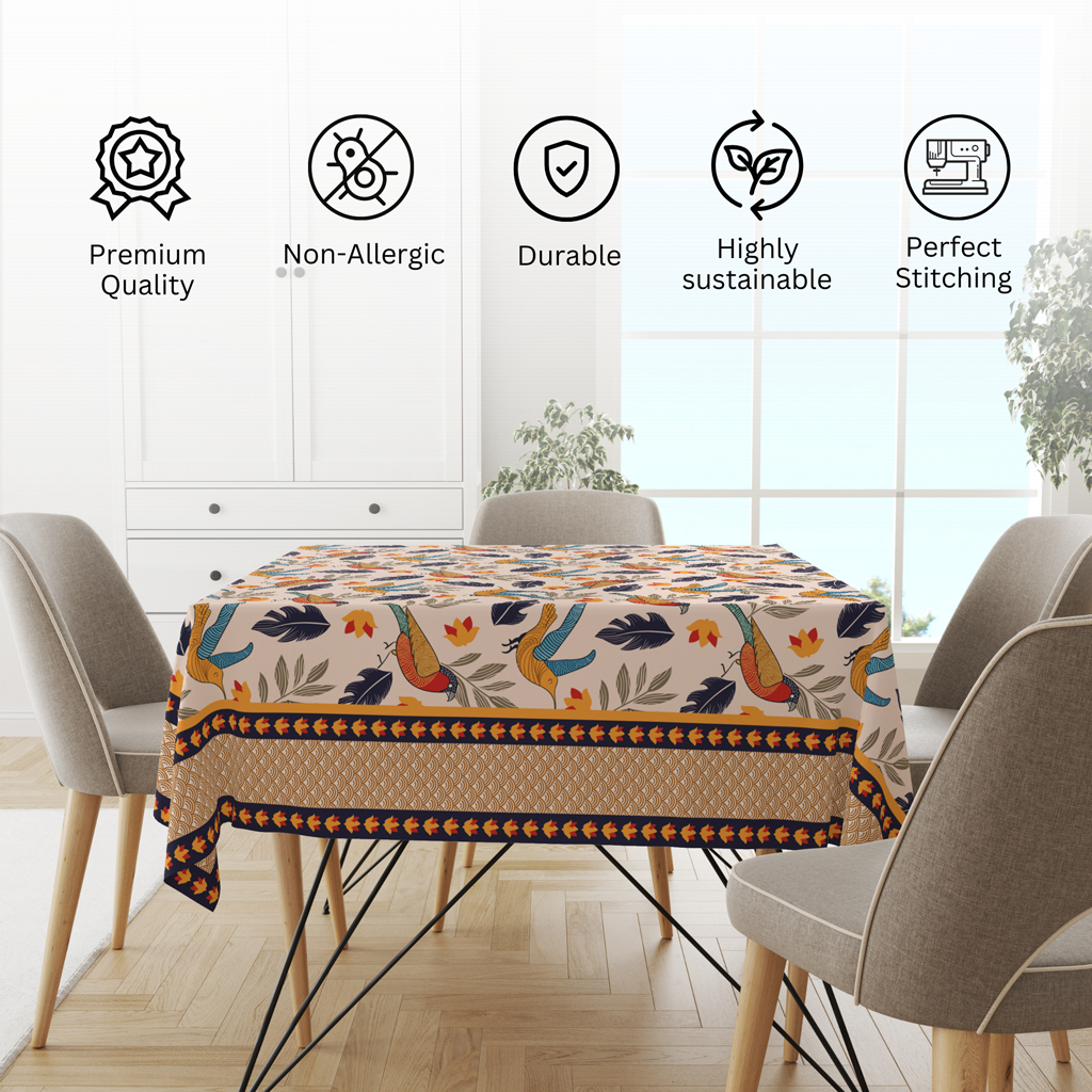 Chirpy Bird | Premium Quality | Table Cloth | Dining Table Cloth - Image 9