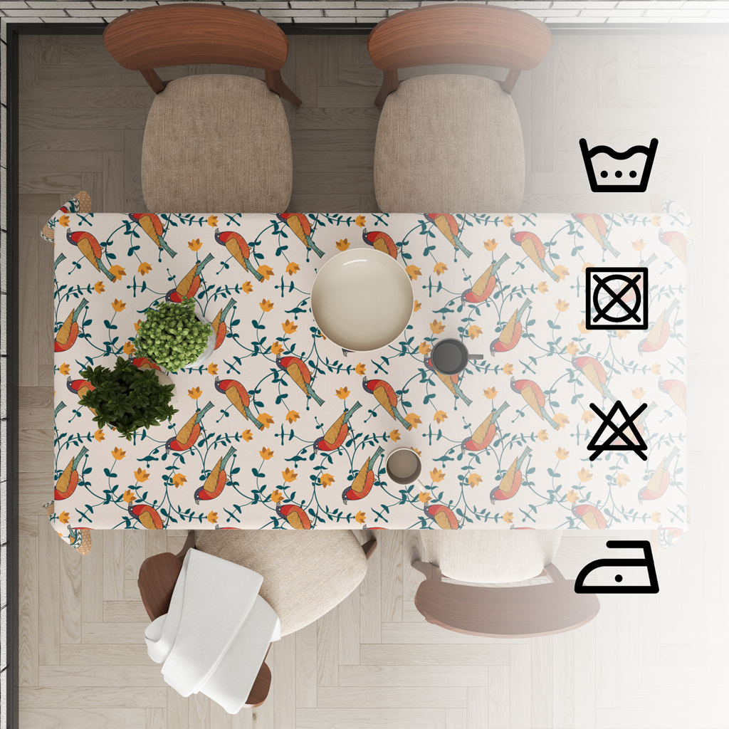Bird's Land| Premium Quality | Table Cloth | Dining Table Cloth - Image 8