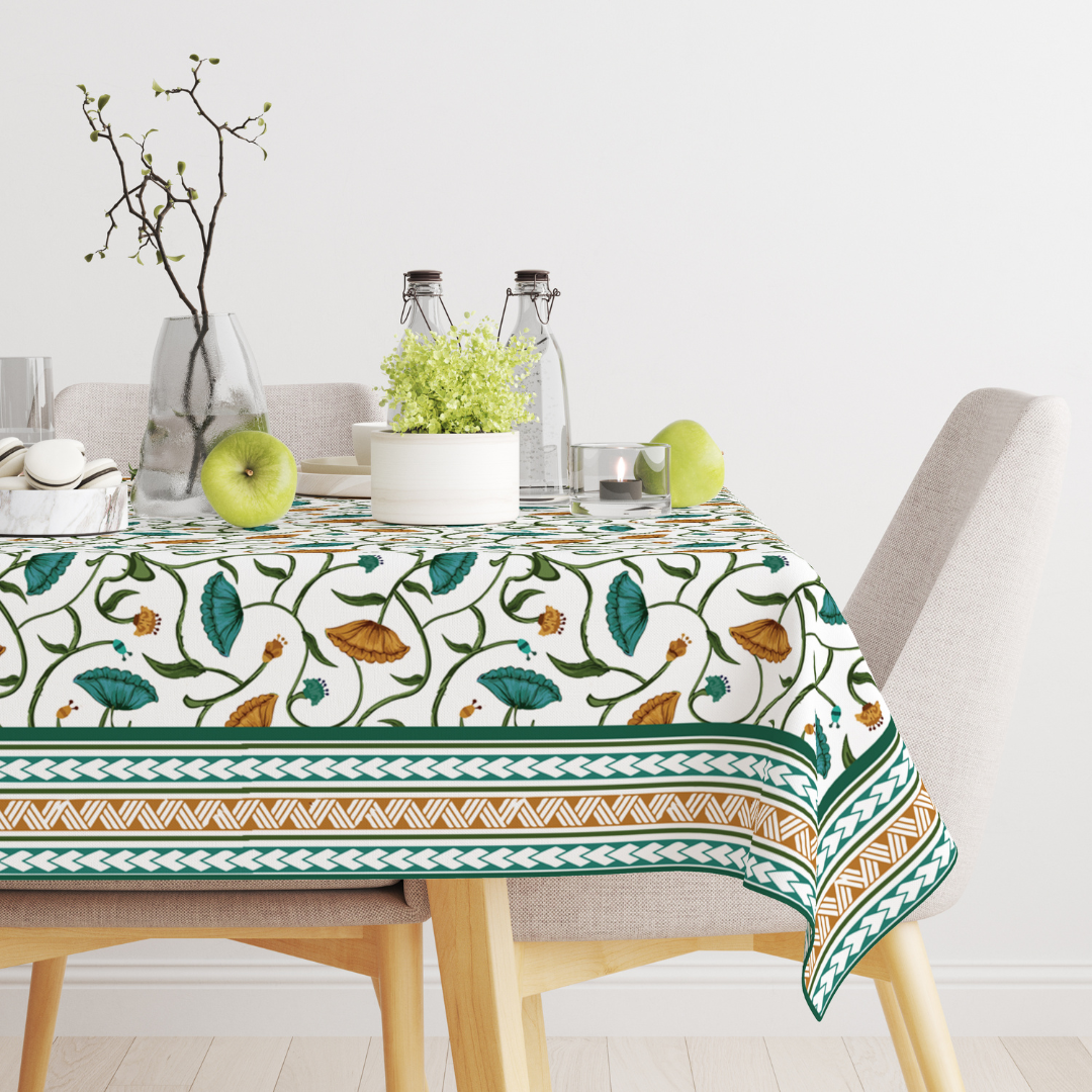 Lotus Flower | Premium Quality | Table Cloth | Dining Table Cloth