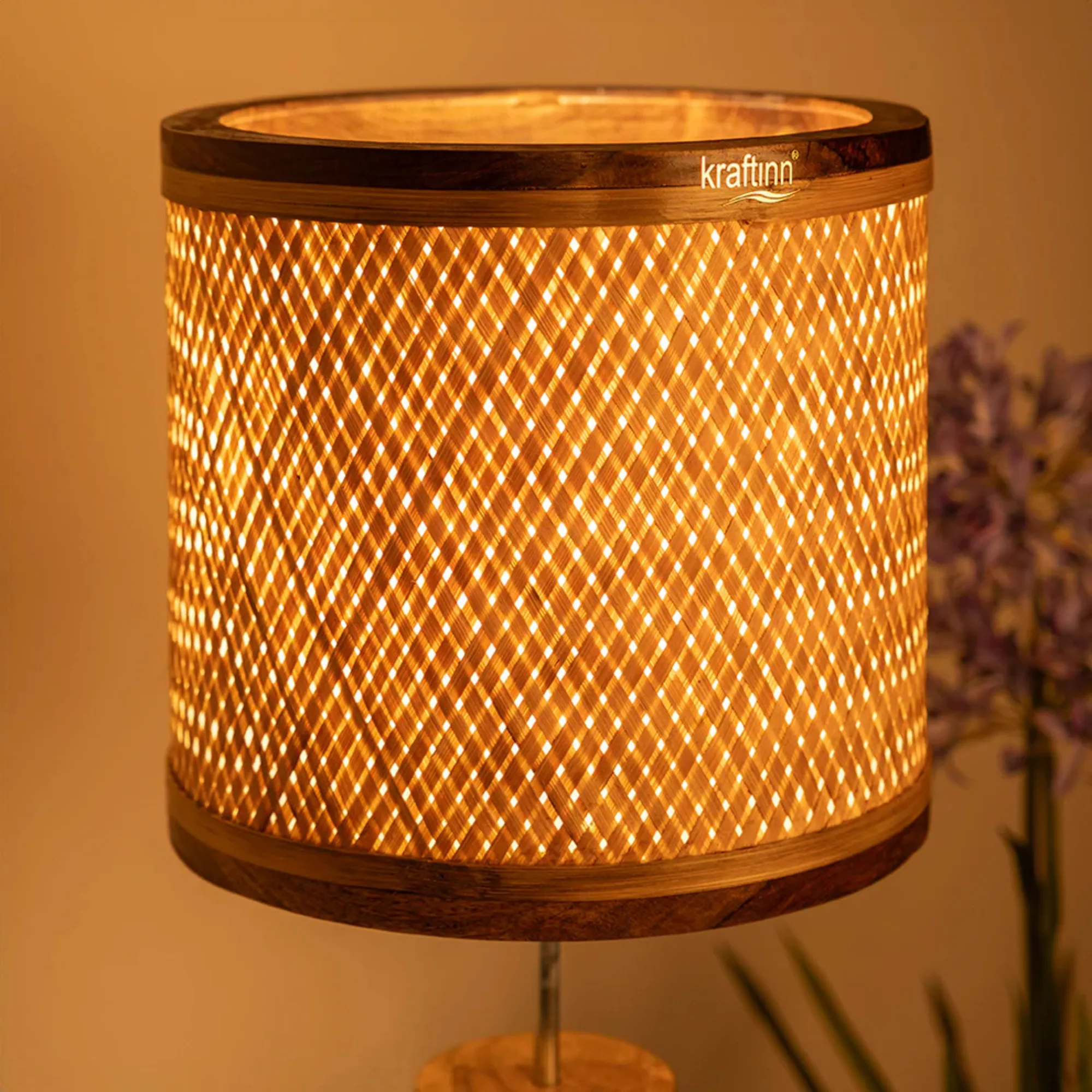 Decorative Drum Table Lamp | Wooden Lamps| Sustainable Lamps - Image 4