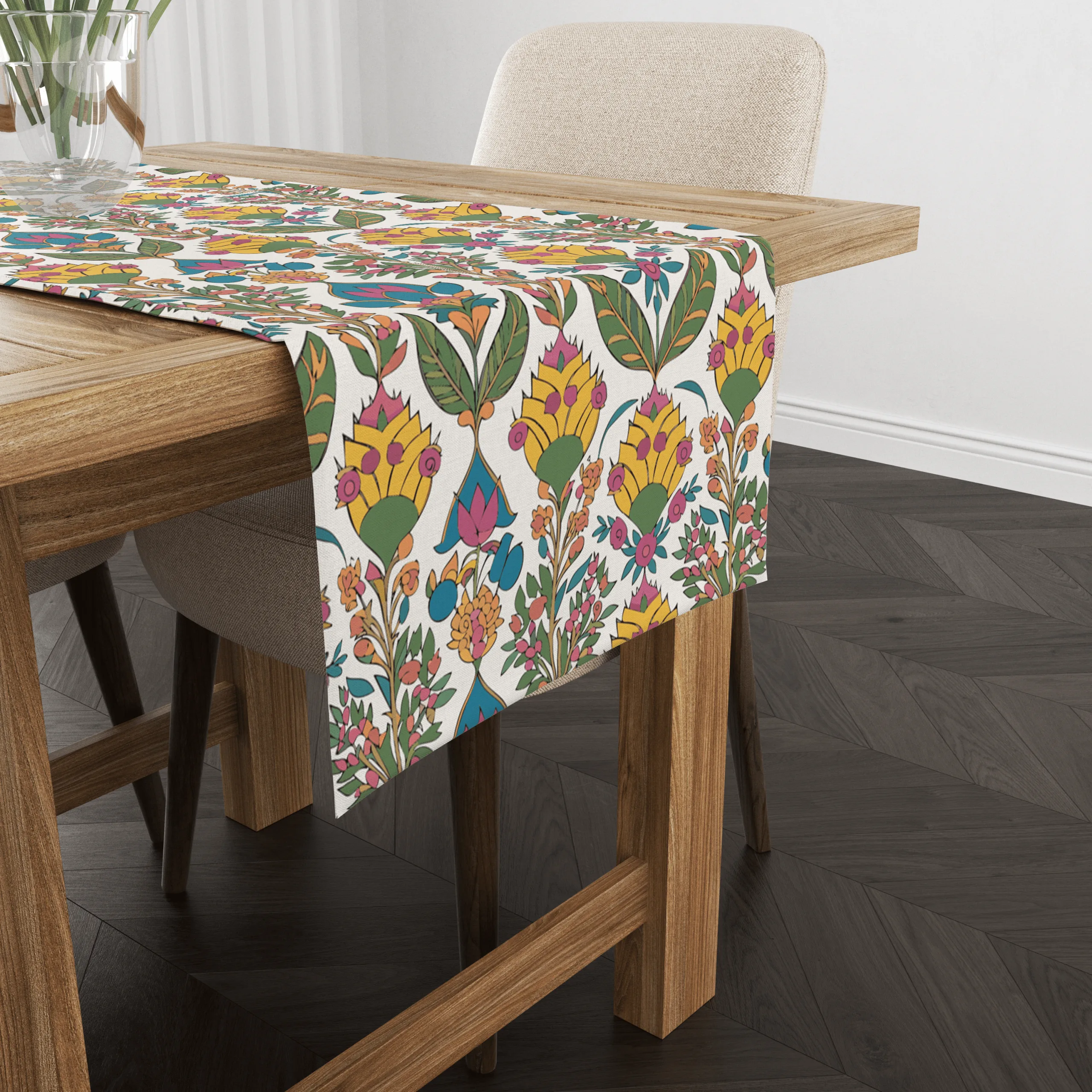 Yellow Flowers | Table Runner/ Table Linen| Premium Quality| Kitchen Linen - Image 5