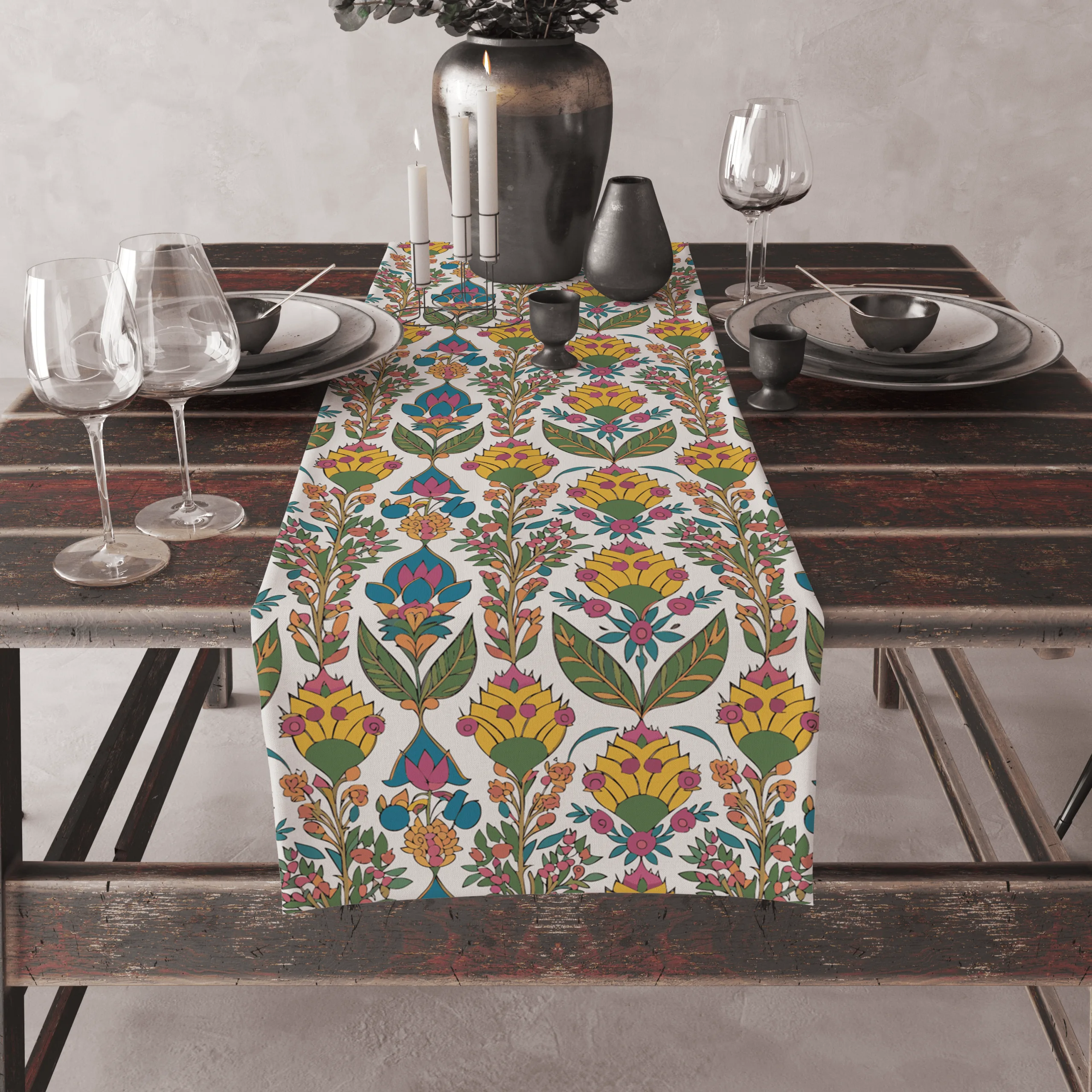Yellow Flowers | Table Runner/ Table Linen| Premium Quality| Kitchen Linen - Image 4