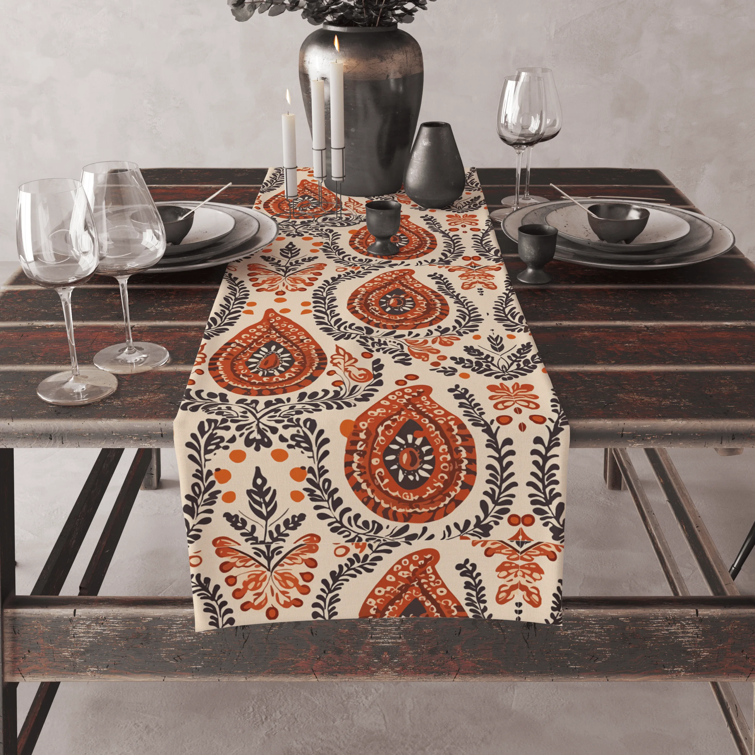 Brown Blocks | Table Linen/ Kitchen Linen| Table Runner| Premium Quality - Image 5