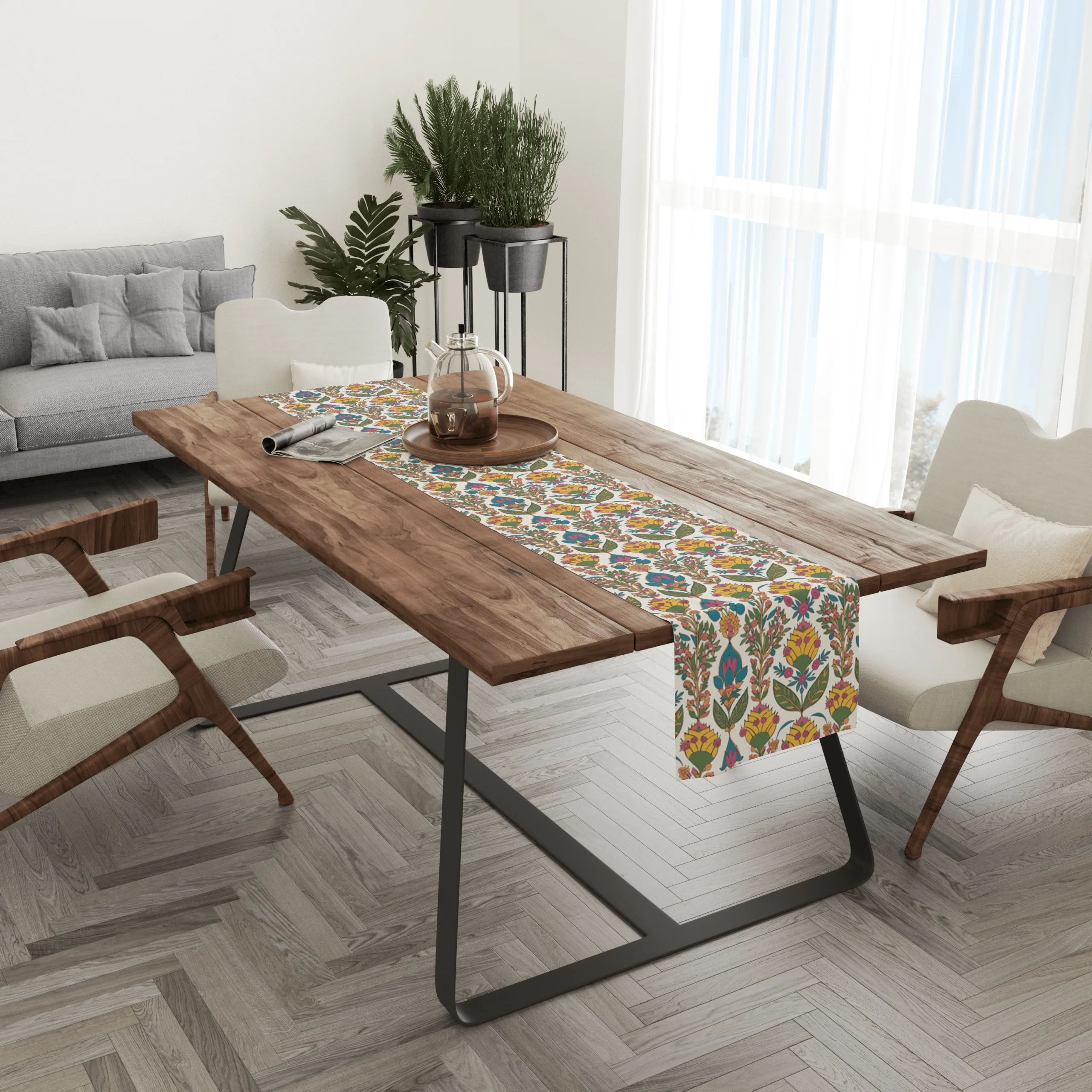 Yellow Flowers | Table Runner/ Table Linen| Premium Quality| Kitchen Linen - Image 7