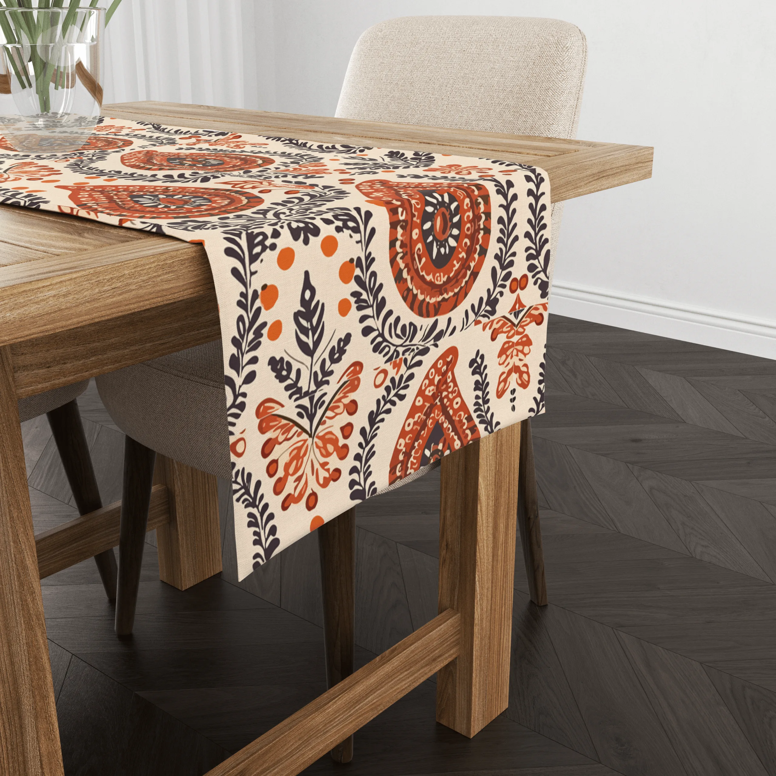 Brown Blocks | Table Linen/ Kitchen Linen| Table Runner| Premium Quality - Image 7