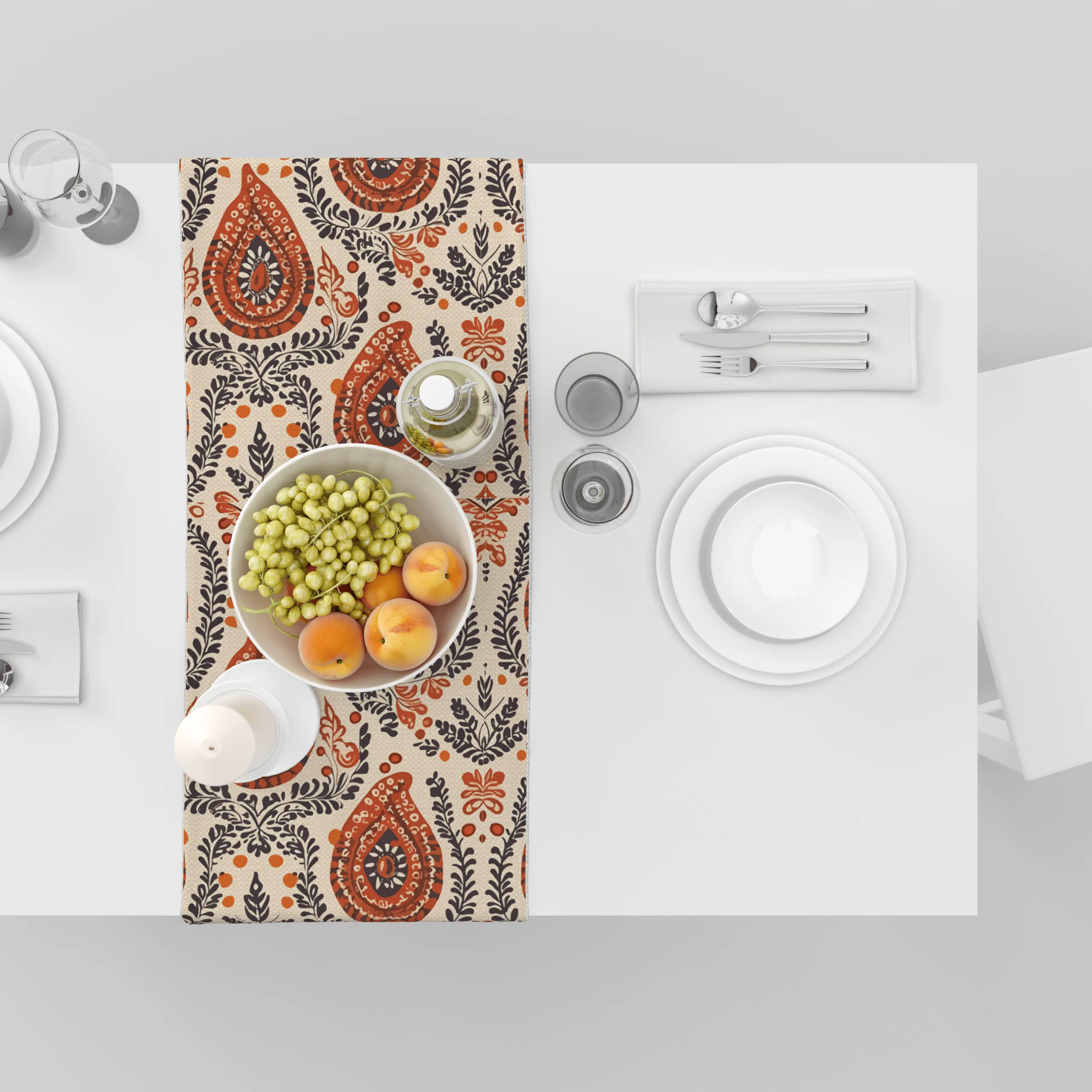 Brown Blocks | Table Linen/ Kitchen Linen| Table Runner| Premium Quality - Image 8